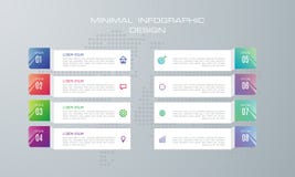 Πρότυπο Infographic με 8 επιλογές ελεύθερη απεικόνιση δικαιώματος Πρότυπο Infographic με 8 επιλογές ελεύθερη απεικόνιση δικαιώματος
