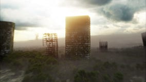 Πόλη αποκάλυψης στην ομίχλη Εναέρια άποψη της πόλης Έννοια αποκάλυψης Έξοχη ρεαλιστική 4K ζωτικότητα απεικόνιση αποθεμάτων Πόλη αποκάλυψης στην ομίχλη Εναέρια άποψη της πόλης Έννοια αποκάλυψης Έξοχη ρεαλιστική 4K ζωτικότητα απεικόνιση αποθεμάτων