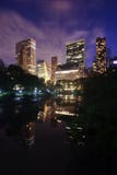 Πόλη Central Park της Νέας Υόρκης τη νύχτα στοκ εικόνες Πόλη Central Park της Νέας Υόρκης τη νύχτα στοκ εικόνες