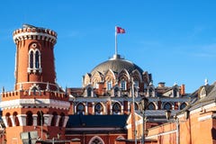 πύργοι του διακινούμενου παλατιού Petrovsky στη Μόσχα στοκ εικόνες πύργοι του διακινούμενου παλατιού Petrovsky στη Μόσχα στοκ εικόνες