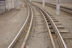Ράγες για το τραμ ή το τραίνο στοκ εικόνα με δικαίωμα ελεύθερης χρήσης Ράγες για το τραμ ή το τραίνο στοκ εικόνα με δικαίωμα ελεύθερης χρήσης
