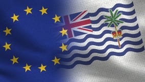 Ρεαλιστικές μισές σημαίες της ΕΕ και Βρετανικών Εδαφών Ινδικού Ωκεανού από κοινού στοκ εικόνες με δικαίωμα ελεύθερης χρήσης Ρεαλιστικές μισές σημαίες της ΕΕ και Βρετανικών Εδαφών Ινδικού Ωκεανού από κοινού στοκ εικόνες με δικαίωμα ελεύθερης χρήσης