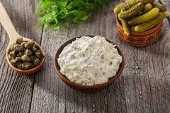 Σάλτσα ταρτάρου στοκ εικόνες Σάλτσα ταρτάρου στοκ εικόνες