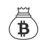 Σάκος του εικονιδίου περιλήψεων χρημάτων Bitcoin στο λευκό διανυσματική απεικόνιση Σάκος του εικονιδίου περιλήψεων χρημάτων Bitcoin στο λευκό διανυσματική απεικόνιση