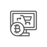 Σε απευθείας σύνδεση κατάστημα με το bitcoin, cryptocurrency, crypto εικονίδιο γραμμών νομισμάτων ελεύθερη απεικόνιση δικαιώματος Σε απευθείας σύνδεση κατάστημα με το bitcoin, cryptocurrency, crypto εικονίδιο γραμμών νομισμάτων ελεύθερη απεικόνιση δικαιώματος