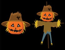 Σκιάχτρο τρομακτικό με τα pumkins για τα παιδιά για αποκριές απεικόνιση αποθεμάτων Σκιάχτρο τρομακτικό με τα pumkins για τα παιδιά για αποκριές απεικόνιση αποθεμάτων