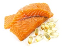 Σολομός - λωρίδα ψαριών Omega 3 στοκ φωτογραφία Σολομός - λωρίδα ψαριών Omega 3 στοκ φωτογραφία