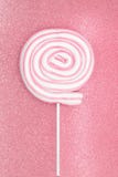 Στρογγυλό marshmallow lollipop στο ραβδί στο λαμπρό ρόδινο υπόβαθρο στοκ εικόνες Στρογγυλό marshmallow lollipop στο ραβδί στο λαμπρό ρόδινο υπόβαθρο στοκ εικόνες
