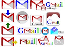Συλλογή εικονιδίων του Gmail απεικόνιση αποθεμάτων Συλλογή εικονιδίων του Gmail απεικόνιση αποθεμάτων
