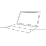 Συνεχής lap-top σχεδίων γραμμών r διανυσματική απεικόνιση Συνεχής lap-top σχεδίων γραμμών r διανυσματική απεικόνιση