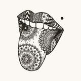 Συρμένη χέρι zendoodle γλώσσα γυναικών έξω για τη δερματοστιξία, σχέδιο μπλουζών ελεύθερη απεικόνιση δικαιώματος Συρμένη χέρι zendoodle γλώσσα γυναικών έξω για τη δερματοστιξία, σχέδιο μπλουζών ελεύθερη απεικόνιση δικαιώματος