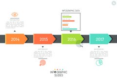 Σχεδιάγραμμα σχεδίου Infographic Οριζόντια υπόδειξη ως προς το χρόνο, 4 στοιχεία που δείχνει το έτος και που συνδέουν με τα εικον απεικόνιση αποθεμάτων Σχεδιάγραμμα σχεδίου Infographic Οριζόντια υπόδειξη ως προς το χρόνο, 4 στοιχεία που δείχνει το έτος και που συνδέουν με τα εικον απεικόνιση αποθεμάτων