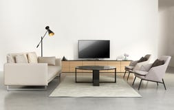 Σύγχρονο καθιστικό με τα έπιπλα τοίχων TV στοκ εικόνα με δικαίωμα ελεύθερης χρήσης Σύγχρονο καθιστικό με τα έπιπλα τοίχων TV στοκ εικόνα με δικαίωμα ελεύθερης χρήσης