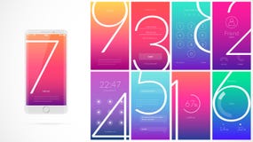 Σύγχρονο σχέδιο οθόνης UI για κινητό app με τα εικονίδια Ιστού απεικόνιση αποθεμάτων Σύγχρονο σχέδιο οθόνης UI για κινητό app με τα εικονίδια Ιστού απεικόνιση αποθεμάτων