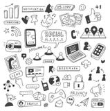 Σύνολο κοινωνικών μέσων doodles απεικόνιση αποθεμάτων Σύνολο κοινωνικών μέσων doodles απεικόνιση αποθεμάτων