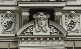 Τεμάχιο Elizabetes 33 οδός Ρ προσόψεων οικοδόμησης Nouveau τέχνης στοκ φωτογραφία με δικαίωμα ελεύθερης χρήσης Τεμάχιο Elizabetes 33 οδός Ρ προσόψεων οικοδόμησης Nouveau τέχνης στοκ φωτογραφία με δικαίωμα ελεύθερης χρήσης