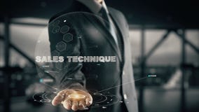 Τεχνική πωλήσεων με την έννοια επιχειρηματιών ολογραμμάτων στοκ φωτογραφία Τεχνική πωλήσεων με την έννοια επιχειρηματιών ολογραμμάτων στοκ φωτογραφία