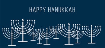 Το ευτυχές κείμενο Hanukkah και επαναλαμβάνει το σχέδιο της απλής περίληψης Hanukkah menorah με το κάψιμο των κεριών στο άσπρο μπ Το ευτυχές κείμενο Hanukkah και επαναλαμβάνει το σχέδιο της απλής περίληψης Hanukkah menorah με το κάψιμο των κεριών στο άσπρο μπ