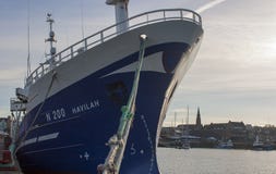 Το μεγάλο αλιευτικό πλοιάριο Havilah αλιείας ενέπλεξε στην αποβάθρα Eisenhower στη κομητεία του Μπανγκόρ κάτω στη Βόρεια Ιρλανδία στοκ φωτογραφίες με δικαίωμα ελεύθερης χρήσης Το μεγάλο αλιευτικό πλοιάριο Havilah αλιείας ενέπλεξε στην αποβάθρα Eisenhower στη κομητεία του Μπανγκόρ κάτω στη Βόρεια Ιρλανδία στοκ φωτογραφίες με δικαίωμα ελεύθερης χρήσης