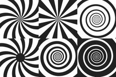 Το οριζόντιο σύνολο εμβλημάτων psychedelic σπείρας με τις ακτινωτές ακτίνες, twirl, έστριψε την κωμική επίδραση, υπόβαθρα δίνης δ διανυσματική απεικόνιση Το οριζόντιο σύνολο εμβλημάτων psychedelic σπείρας με τις ακτινωτές ακτίνες, twirl, έστριψε την κωμική επίδραση, υπόβαθρα δίνης δ διανυσματική απεικόνιση