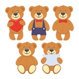 Το σύνολο αστείου καφετιού Teddy αντέχει απεικόνιση αποθεμάτων Το σύνολο αστείου καφετιού Teddy αντέχει απεικόνιση αποθεμάτων
