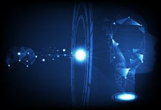 Το ψηφιακό δαχτυλίδι τεχνολογίας προσδιορίζει το ανθρώπινο και τεχνητό intelligen ελεύθερη απεικόνιση δικαιώματος Το ψηφιακό δαχτυλίδι τεχνολογίας προσδιορίζει το ανθρώπινο και τεχνητό intelligen ελεύθερη απεικόνιση δικαιώματος