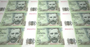 Τραπεζογραμμάτια χιλιάες ισπανικών πεσετών της Ισπανίας, χρήματα μετρητών, βρόχος ελεύθερη απεικόνιση δικαιώματος Τραπεζογραμμάτια χιλιάες ισπανικών πεσετών της Ισπανίας, χρήματα μετρητών, βρόχος ελεύθερη απεικόνιση δικαιώματος