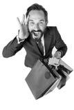 Τρελλός χρόνος εκπτώσεων για τις αγορές Κατάπληκτη περίοδος πωλήσεων Ελκυστικός επιχειρηματίας με την τσάντα αγορών και πιστωτική στοκ φωτογραφίες Τρελλός χρόνος εκπτώσεων για τις αγορές Κατάπληκτη περίοδος πωλήσεων Ελκυστικός επιχειρηματίας με την τσάντα αγορών και πιστωτική στοκ φωτογραφίες