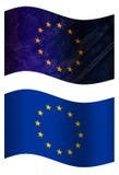 Τρισδιάστατη σημαία χωρών της Ευρωπαϊκής Ένωσης, δύο μορφές απεικόνιση αποθεμάτων Τρισδιάστατη σημαία χωρών της Ευρωπαϊκής Ένωσης, δύο μορφές απεικόνιση αποθεμάτων