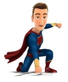τρισδιάστατο superhero που φθάνει στη γη Στοκ Εικόνες τρισδιάστατο superhero που φθάνει στη γη Στοκ Εικόνες