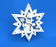 τρισδιάστατο άσπρο snowflake Χριστουγέννων που απομονώνεται στο μπλε υπόβαθρο διανυσματική απεικόνιση τρισδιάστατο άσπρο snowflake Χριστουγέννων που απομονώνεται στο μπλε υπόβαθρο διανυσματική απεικόνιση