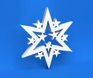 τρισδιάστατο άσπρο snowflake Χριστουγέννων που απομονώνεται στο μπλε υπόβαθρο διανυσματική απεικόνιση τρισδιάστατο άσπρο snowflake Χριστουγέννων που απομονώνεται στο μπλε υπόβαθρο διανυσματική απεικόνιση
