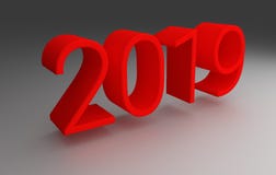 τρισδιάστατος Κόκκινα ψηφία του έτους 2019 στο γκρίζο υπόβαθρο Τρισδιάστατη απόδοση απεικόνιση αποθεμάτων τρισδιάστατος Κόκκινα ψηφία του έτους 2019 στο γκρίζο υπόβαθρο Τρισδιάστατη απόδοση απεικόνιση αποθεμάτων