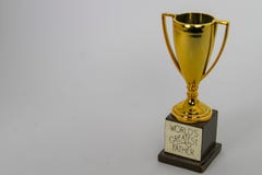 Τρόπαιο παγκόσμιων μέγιστο πατέρων με το δωμάτιο για το μήνυμα στοκ εικόνα Τρόπαιο παγκόσμιων μέγιστο πατέρων με το δωμάτιο για το μήνυμα στοκ εικόνα