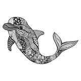 Τυποποιημένο δελφίνι Zentangle Συρμένο χέρι υδρόβιο διάνυσμα doodle άρρωστο ελεύθερη απεικόνιση δικαιώματος Τυποποιημένο δελφίνι Zentangle Συρμένο χέρι υδρόβιο διάνυσμα doodle άρρωστο ελεύθερη απεικόνιση δικαιώματος