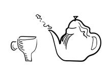Φλυτζάνα τσαγιού και teapot παρασκευής σε ένα άσπρο υπόβαθρο ελεύθερη απεικόνιση δικαιώματος Φλυτζάνα τσαγιού και teapot παρασκευής σε ένα άσπρο υπόβαθρο ελεύθερη απεικόνιση δικαιώματος