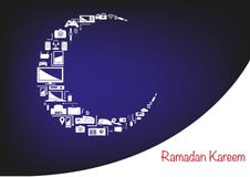 Φεγγάρι Ramadan φιαγμένο από ηλεκτρονικές συσκευές για τις προωθήσεις πώλησης Φεγγάρι Ramadan φιαγμένο από ηλεκτρονικές συσκευές για τις προωθήσεις πώλησης