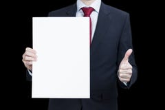 Φωτογραφία της κενής αφίσας εγγράφου εκμετάλλευσης επιχειρηματιών για την αγγελία σας και στοκ φωτογραφία Φωτογραφία της κενής αφίσας εγγράφου εκμετάλλευσης επιχειρηματιών για την αγγελία σας και στοκ φωτογραφία