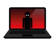 Χάκερ μέσα στο έγκλημα Διαδικτύου lap-top ελεύθερη απεικόνιση δικαιώματος Χάκερ μέσα στο έγκλημα Διαδικτύου lap-top ελεύθερη απεικόνιση δικαιώματος
