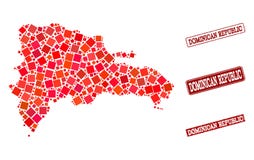 Χάρτης μωσαϊκών της σύνθεσης σφραγίδων Δομινικανής Δημοκρατίας και σ απεικόνιση αποθεμάτων Χάρτης μωσαϊκών της σύνθεσης σφραγίδων Δομινικανής Δημοκρατίας και σ απεικόνιση αποθεμάτων