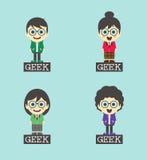 Χαρακτήρας κινουμένων σχεδίων Geek - σύνολο ελεύθερη απεικόνιση δικαιώματος Χαρακτήρας κινουμένων σχεδίων Geek - σύνολο ελεύθερη απεικόνιση δικαιώματος
