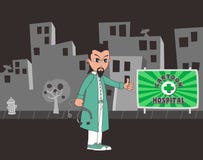 Χαρακτήρας κινουμένων σχεδίων γιατρών διανυσματική απεικόνιση Χαρακτήρας κινουμένων σχεδίων γιατρών διανυσματική απεικόνιση