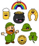 Χαριτωμένα εικονίδια ημέρας του ST Patricks ελεύθερη απεικόνιση δικαιώματος Χαριτωμένα εικονίδια ημέρας του ST Patricks ελεύθερη απεικόνιση δικαιώματος