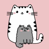 Χαριτωμένη παχιά άσπρη γάτα Kawaii που απομονώνεται σε ένα ρόδινο υπόβαθρο Διανυσματική απεικόνιση ύφους anime διανυσματική απεικόνιση Χαριτωμένη παχιά άσπρη γάτα Kawaii που απομονώνεται σε ένα ρόδινο υπόβαθρο Διανυσματική απεικόνιση ύφους anime διανυσματική απεικόνιση