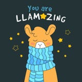 Χαριτωμένο llama σχέδιο με την εγγραφή Καταπλήσσετε το απόσπασμα με το λάμα Ζωική κάρτα φαντασίας, χαριτωμένη τυπωμένη ύλη μπλουζ Στοκ φωτογραφία με δικαίωμα ελεύθερης χρήσης Χαριτωμένο llama σχέδιο με την εγγραφή Καταπλήσσετε το απόσπασμα με το λάμα Ζωική κάρτα φαντασίας, χαριτωμένη τυπωμένη ύλη μπλουζ Στοκ φωτογραφία με δικαίωμα ελεύθερης χρήσης
