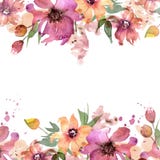 Χαριτωμένο πλαίσιο λουλουδιών watercolor floral χέρι ανασκόπησης που χρω&m πρόσκληση γάμος απεικόνισης καρτών αφαίρεσης κουνέλι δ διανυσματική απεικόνιση Χαριτωμένο πλαίσιο λουλουδιών watercolor floral χέρι ανασκόπησης που χρω&m πρόσκληση γάμος απεικόνισης καρτών αφαίρεσης κουνέλι δ διανυσματική απεικόνιση