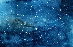 Χρωματισμένη χέρι απεικόνιση watercolor του νυχτερινού ουρανού διανυσματική απεικόνιση Χρωματισμένη χέρι απεικόνιση watercolor του νυχτερινού ουρανού διανυσματική απεικόνιση