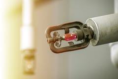 Ψεκαστήρας για το νερό στο σύστημα πυροπροστασίας στοκ εικόνες με δικαίωμα ελεύθερης χρήσης Ψεκαστήρας για το νερό στο σύστημα πυροπροστασίας στοκ εικόνες με δικαίωμα ελεύθερης χρήσης