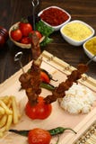Ψημένα στη σχάρα κρέας & x28 kebab& x29 στοκ εικόνα Ψημένα στη σχάρα κρέας & x28 kebab& x29 στοκ εικόνα