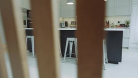 Όμορφο εσωτερικό σχέδιο μιας κουζίνας απόθεμα βίντεο Όμορφο εσωτερικό σχέδιο μιας κουζίνας απόθεμα βίντεο